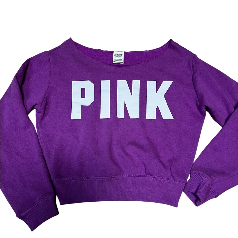 Victoria’s Secret PINK EVERYDAY LOUNGE OFF THE SHOULDER SWEATSHIRT SIZE XSMALL